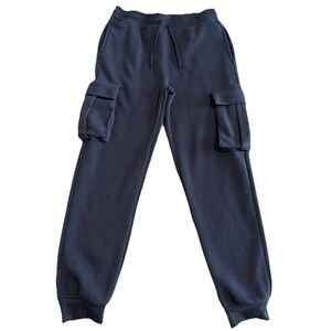 Blue Ice Joggers Sweatpants Men’s Large Navy Blue Cargo Pockets Drawstring NWT